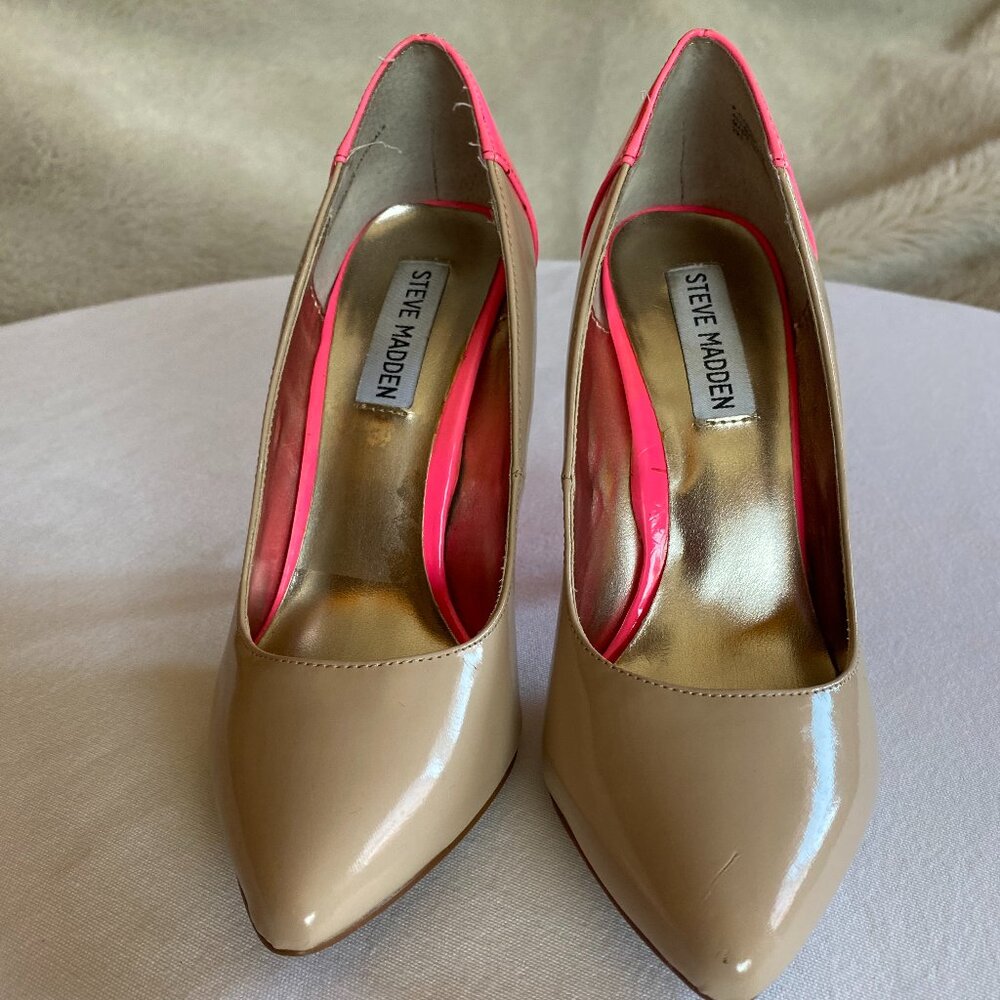 Steve Madden Nude and Pink Patent Heels